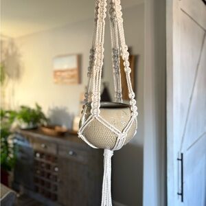 Cream Macrame Plant Hanger